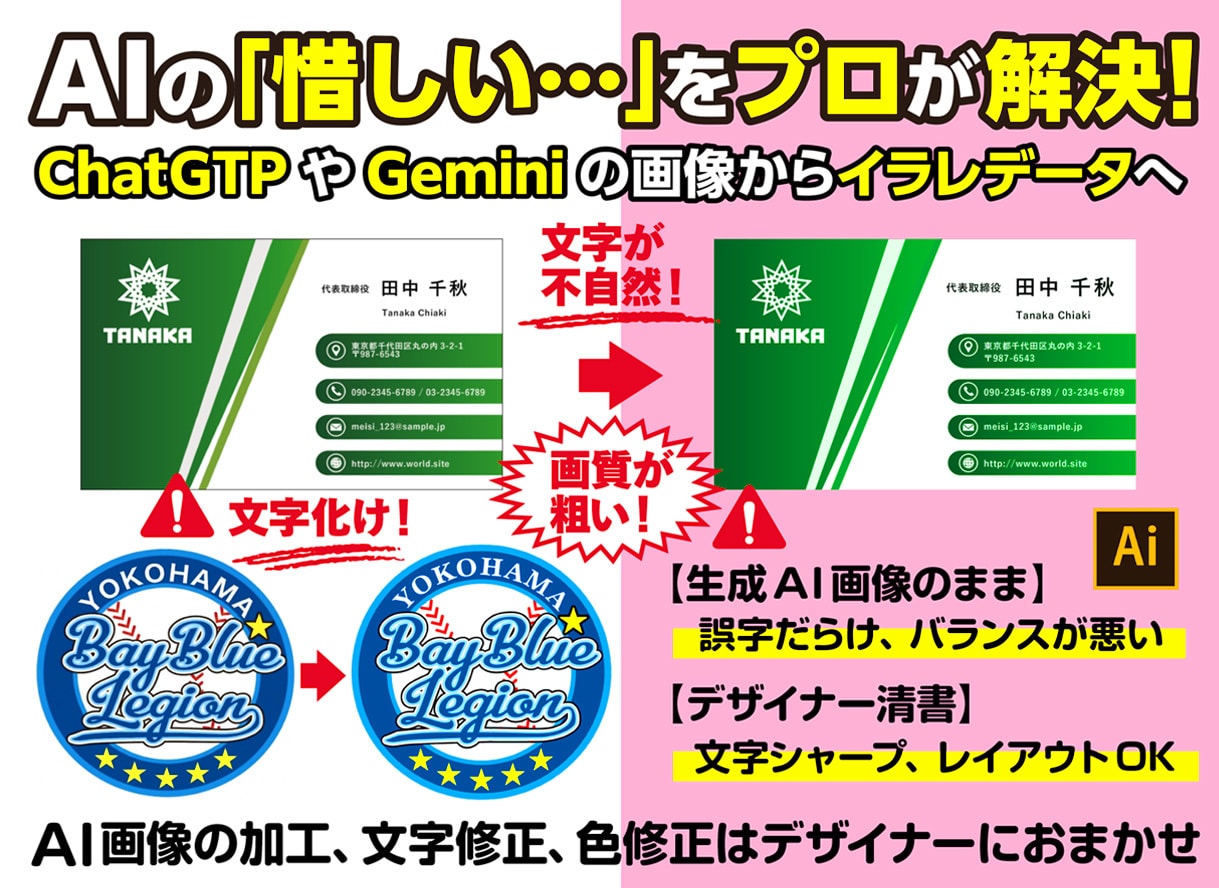 AI生成データをプロが誤字・レイアウトを修正します ChatGPT・Gemini画像を使えるデータに仕上げます イメージ1