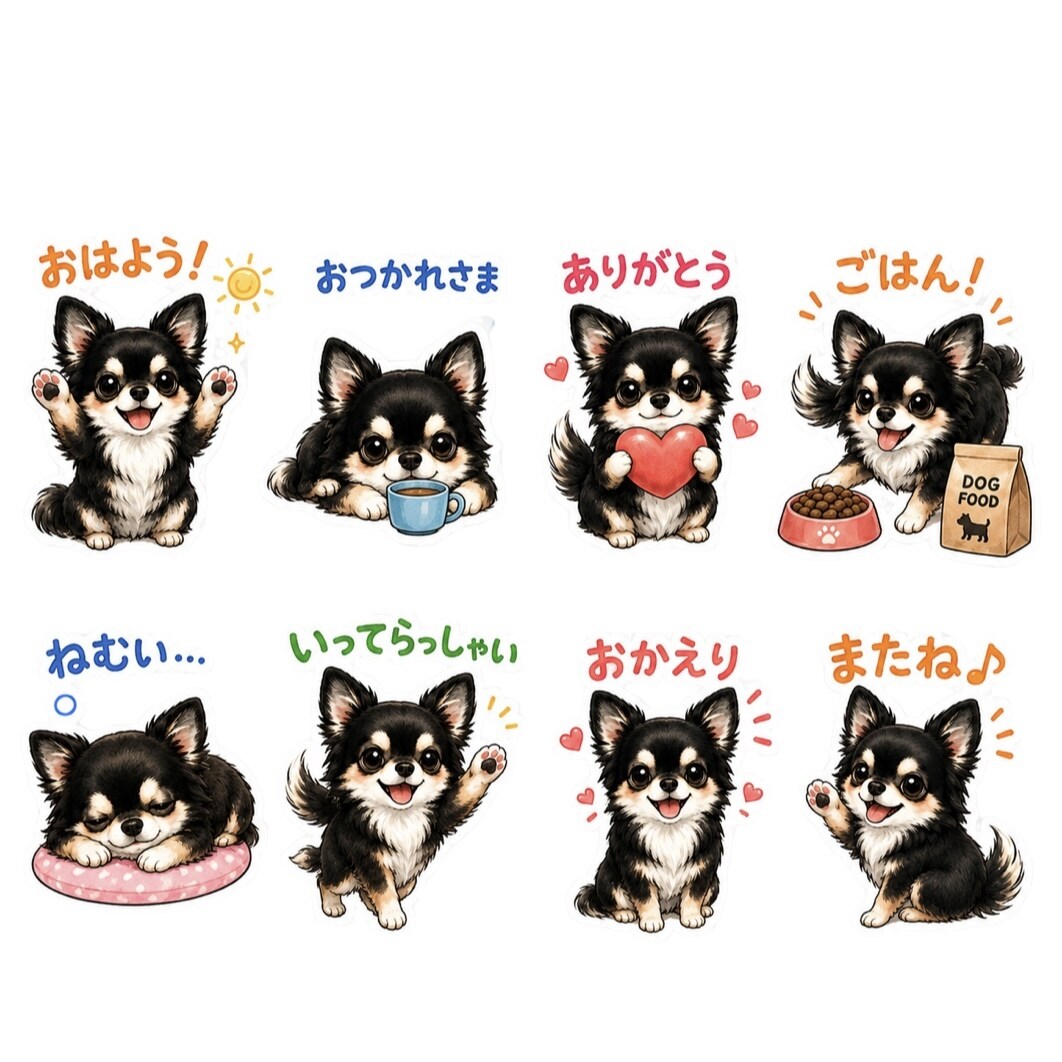 写真からオリジナルLINEスタンプ8個を作成します お子さま・家族・ペットの写真に対応します イメージ2