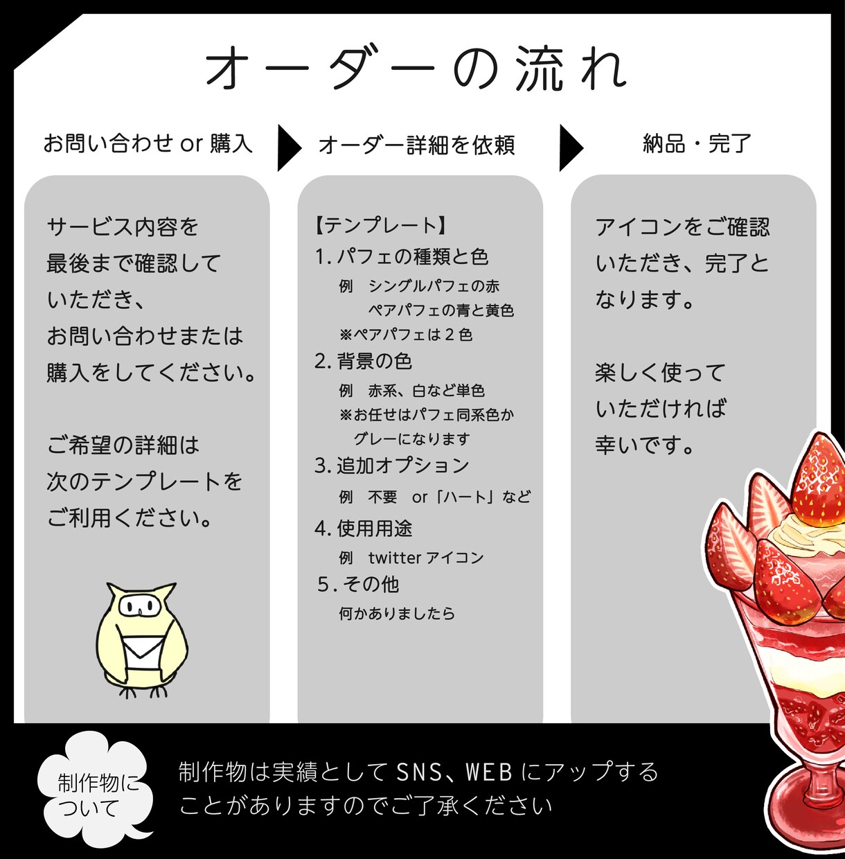 推しの主張に！選べるパフェアイコンお作りします おいしそう&ときめくパフェでSNS、ブログを彩るお手伝い イメージ5