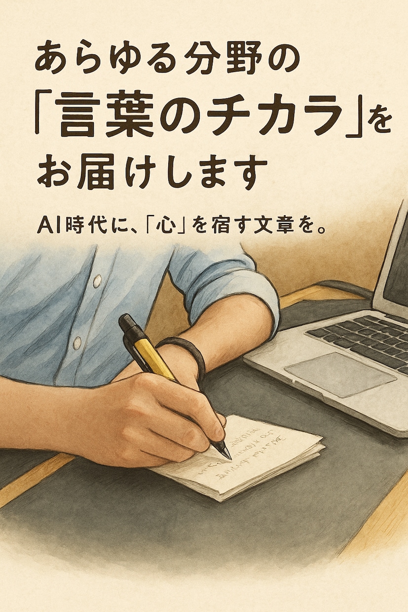 あらゆる分野の「言葉のチカラ」をお届けします AI時代に、「心」を宿す文章を。 イメージ1