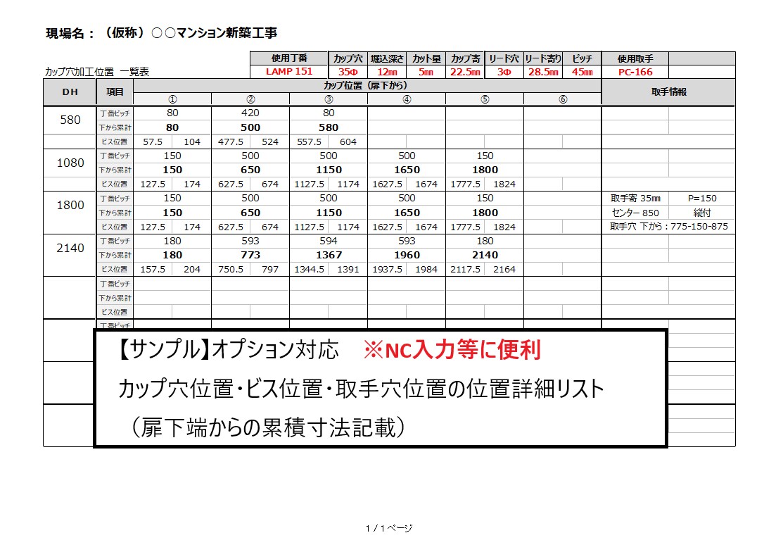 収納家具図面から収納扉情報をリスト化いたします 収納扉専門の拾い出しを正確に代行いたします イメージ5