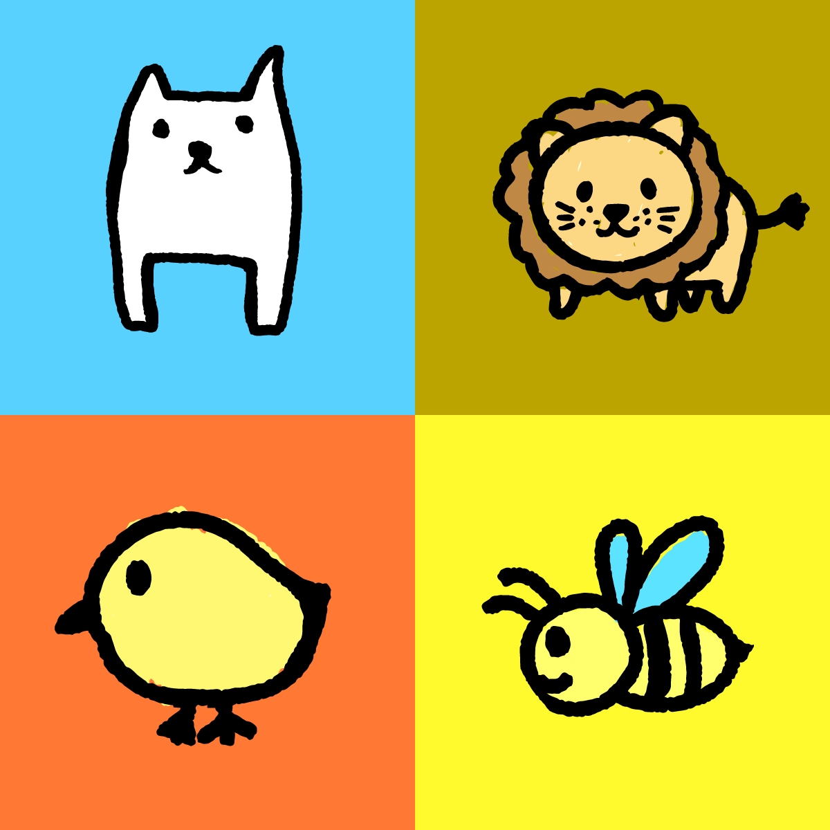 超シンプルでゆる可愛いシュールなイラストを描きます 手描き風の超デフォルメされた動物・人物なんでも愛らしく制作！ イメージ8
