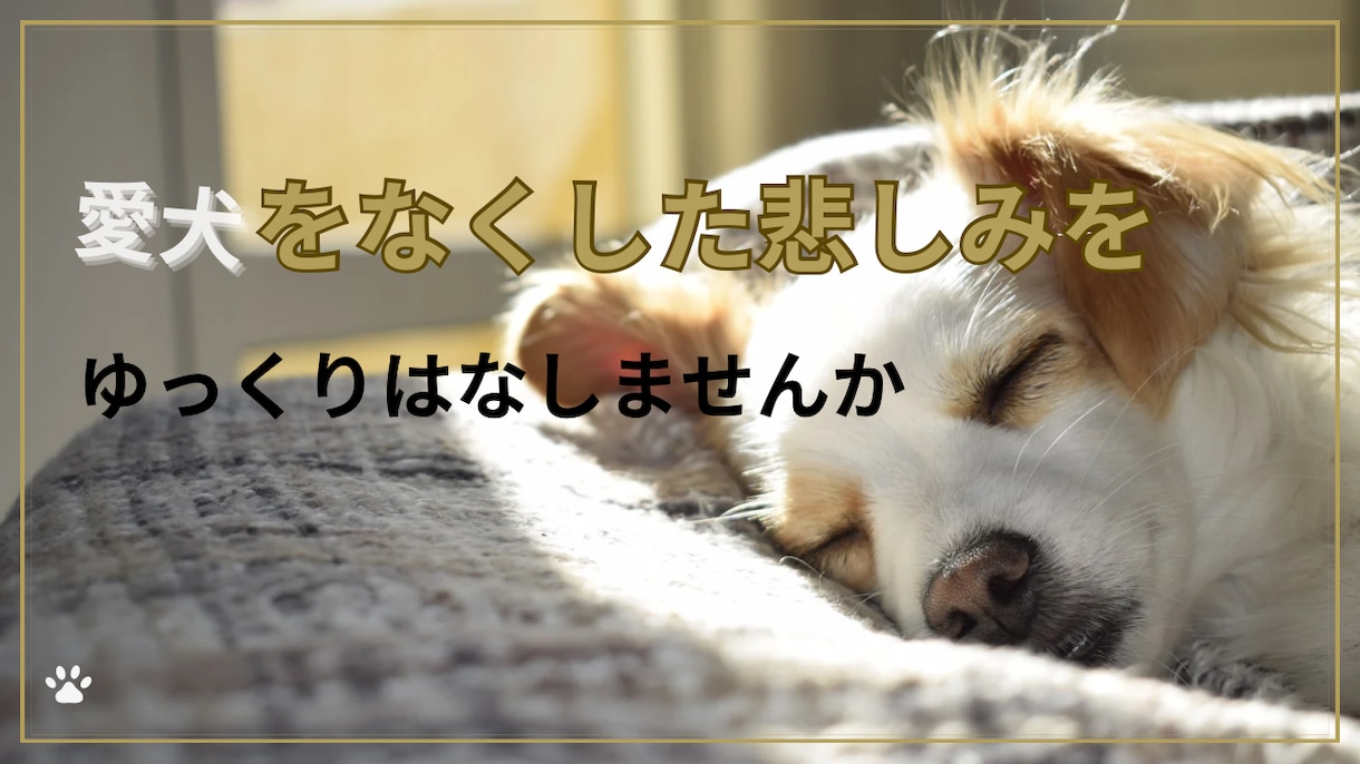 言葉にならない悲しみに、そっと寄り添います ありがとうと言えるまで愛犬を失った悲しみに寄り添います イメージ1