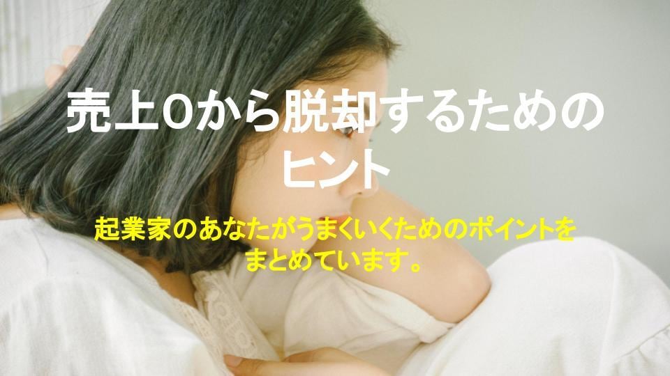 売上０から脱却するためのヒント教えます 起業家のあなたがうまくいくためのポイント イメージ1