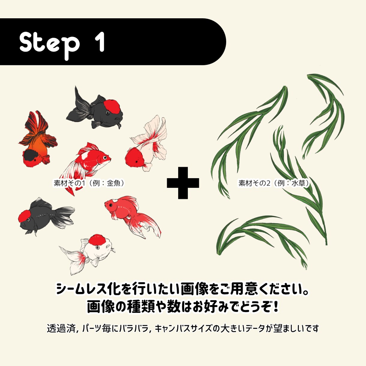 画像をシームレス（テキスタイル）に加工します 持ち込みのイラストなどからシームレスパターンを作れます イメージ2