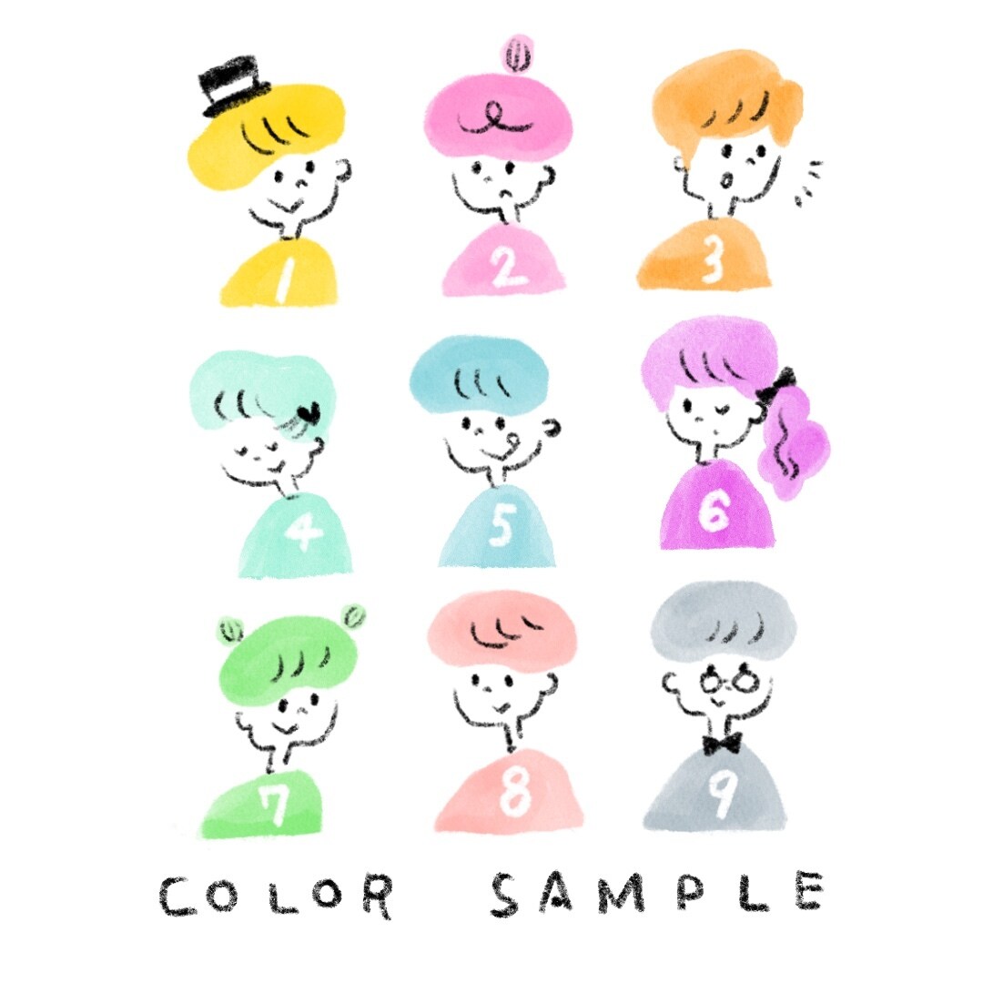 ちびちびでポップなかわいい似顔絵を描きます オシャレでゆる〜いキャラクターのような☻アイコンにもピッタリ イメージ7