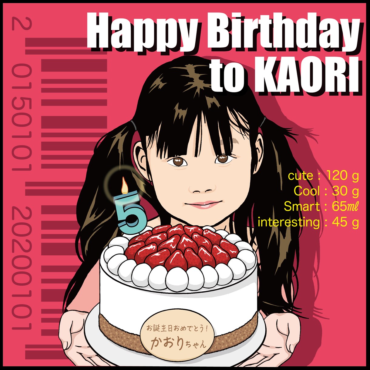 ポップな似顔絵描きます 誕生日や記念日等のプレゼントに！手書きメッセージも入れられる イメージ7