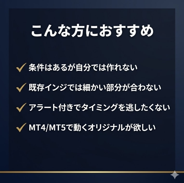 ご希望のインジケーターをMT4/5向けに作成します ◆条件・表示・アラートまで仕様に合わせて対応◆ イメージ2