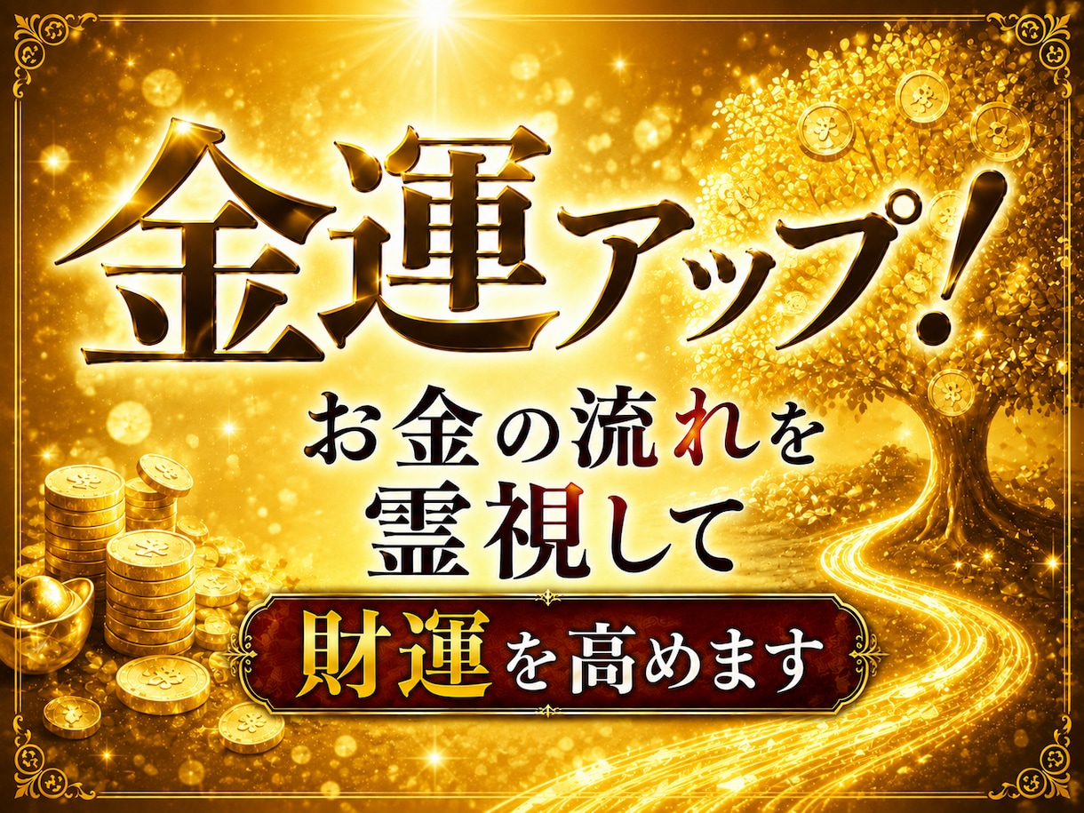 金運アップ！お金の流れを霊視して財運を高めます お金・仕事・ご縁・豊かさを引き寄せる運気の流れを徹底鑑定 イメージ1