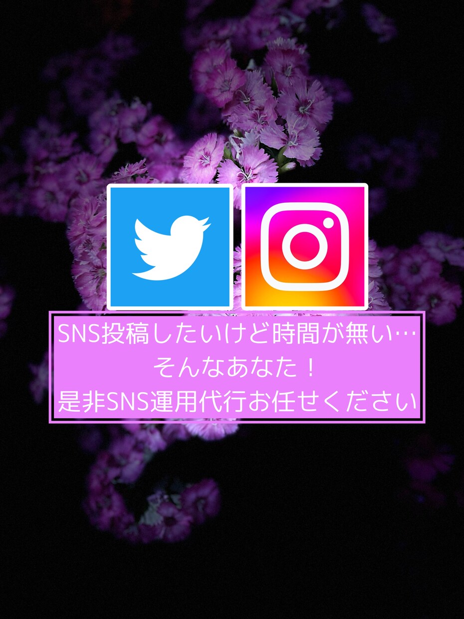 SNS運用、代行承ります Twitter.Instagramフォロワー獲得、毎日3投稿 イメージ1