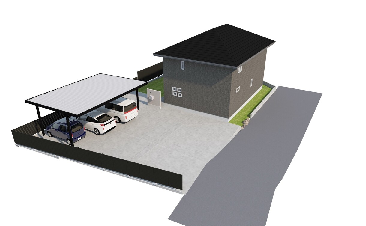 戸建て住宅の外構パース図を作ります 同業者OK！お客様にわかりやすいイメージパースでご提案 イメージ1