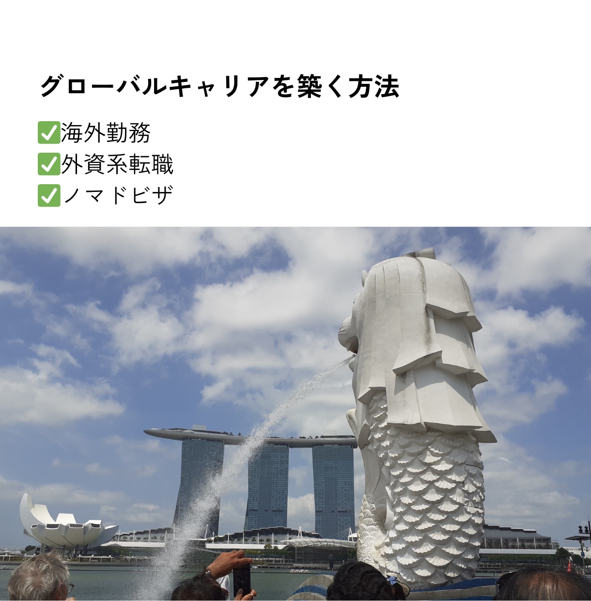 海外で働く夢実現のため、コーチ＆伴走します シンガポール在住、現役フォーチュン500企業勤務が徹底指導 イメージ1