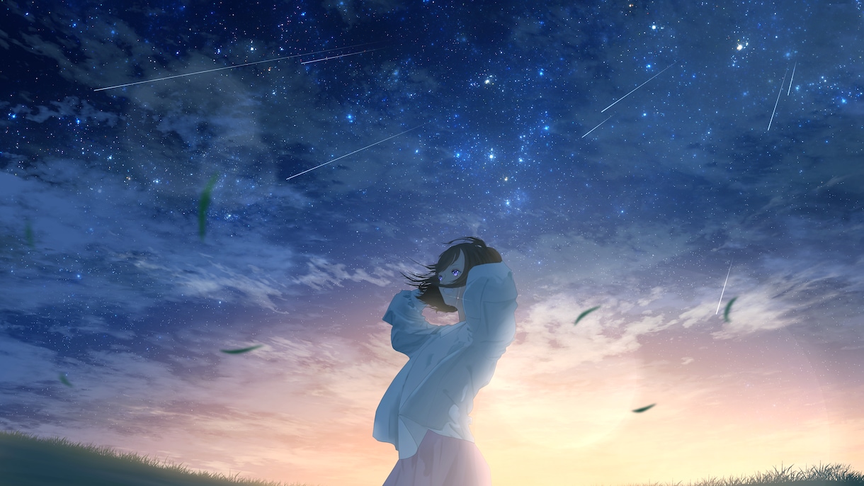 背景（主に空）のイラストを制作します 夜空の背景イラストを制作いたします。 イメージ5