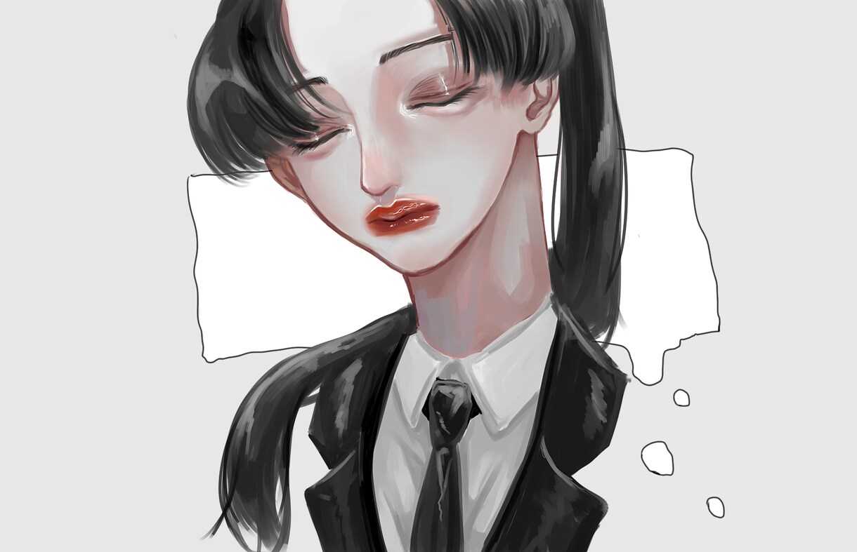 1枚絵/SNS用アイコン描きます アンニュイで綺麗な女の子を描きます！ご要望受け付けます イメージ2