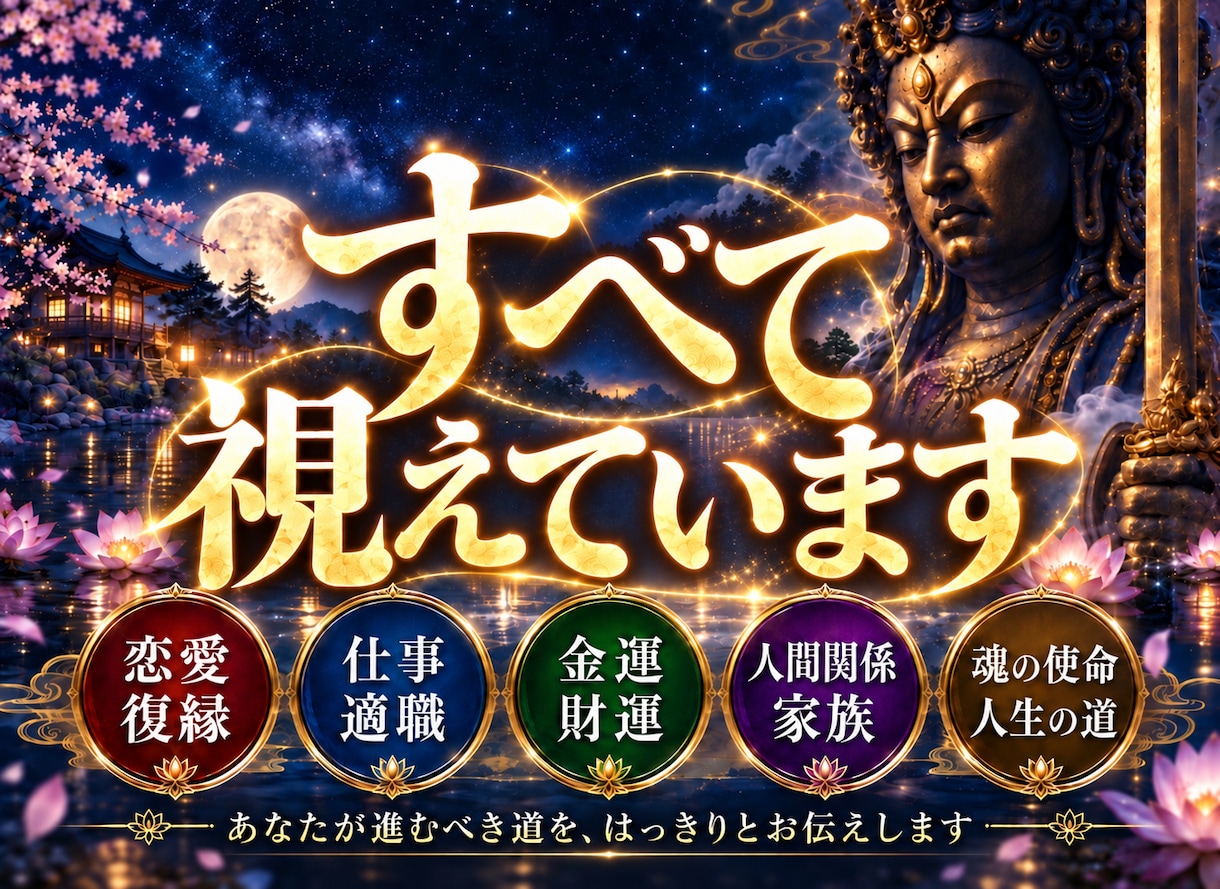 不動心眼【願望成就への近道】霊感霊視で占いをします 恋愛・仕事・人間関係・使命など|報われず苦しんできたあなたへ イメージ1