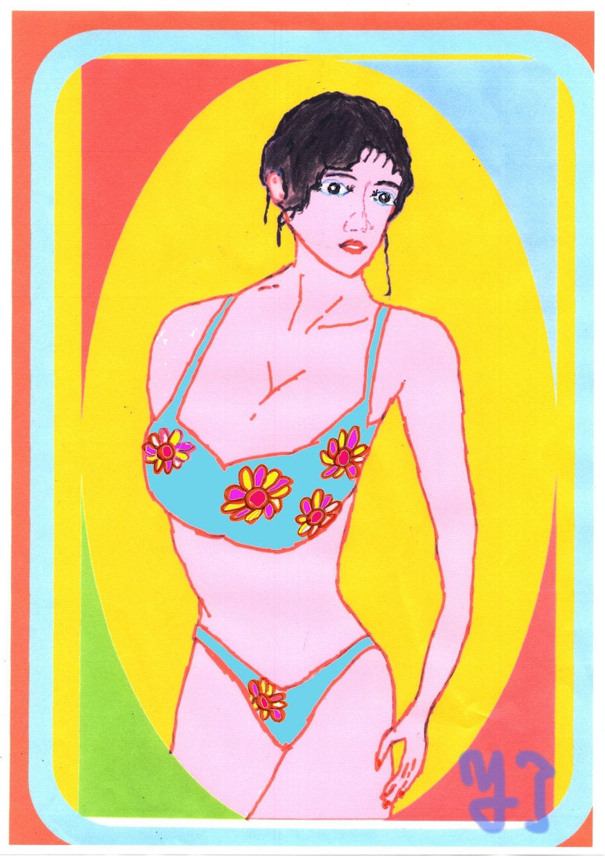 女性像を描きましたので販売します 手描きからフォトパッドで美色を着色しました・色合いをみました イメージ1