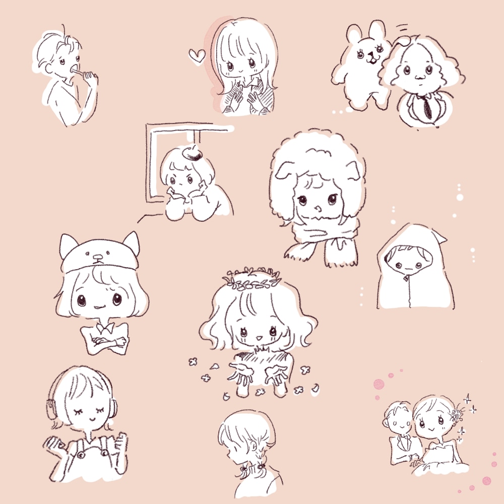 手描き感あるかわいいイラスト制作します アイコンや雑誌・冊子等の挿し絵にちょっとかわいいの描きます イメージ2