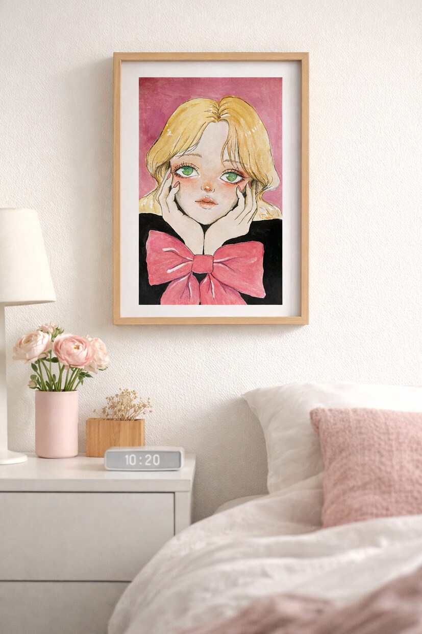 透明水彩×繊細タッチ。世界観のある美少女を描きます 「ふんわり、でも印象に残る一枚を」透明水彩で、丁寧に描きます イメージ4