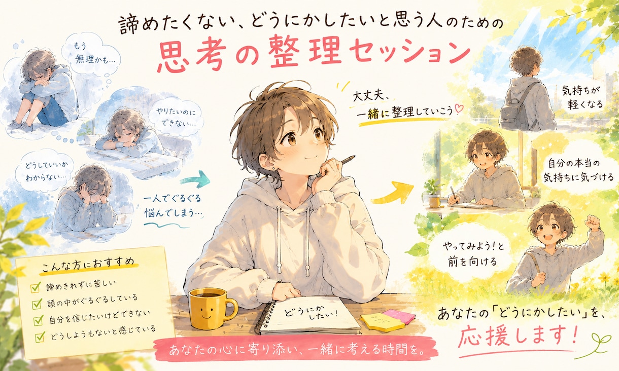 自分の気持ちがかわからない方のお話聞きます 一緒に気持ちの整理をしてみませんか？ イメージ2