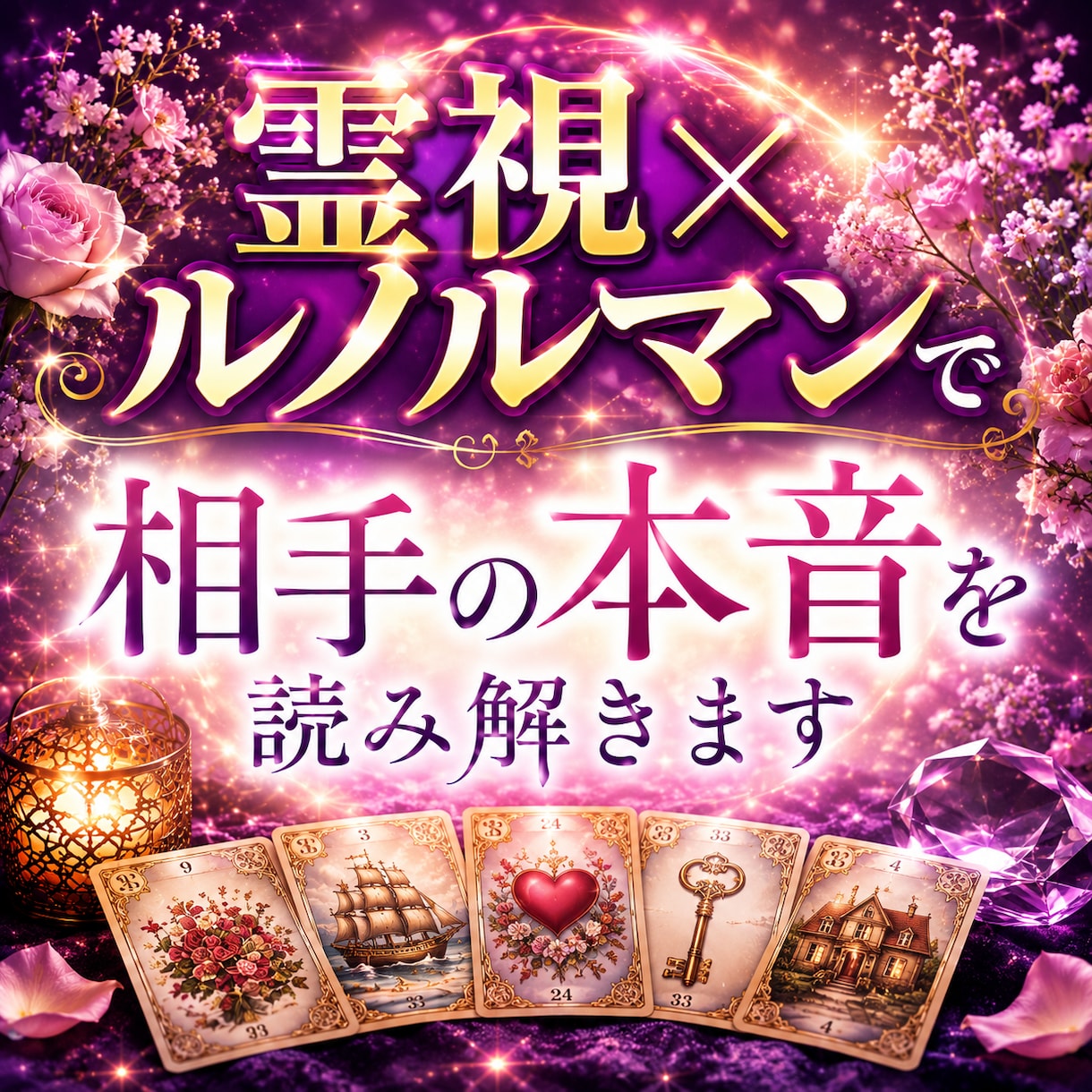 霊視×ルノルマンで相手の本音を読み解きます 恋人・復縁・複雑恋愛の本音を深く鑑定 イメージ1