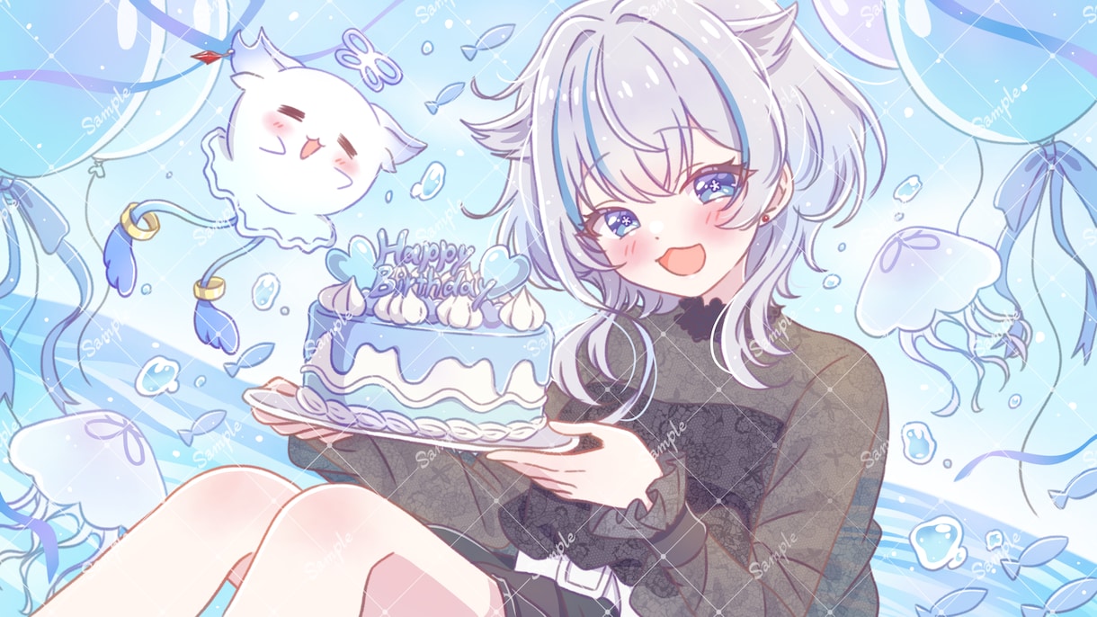 ふんわり透明感のある可愛いイラストを制作します ☆サムネ、おはV、ボカロMV、歌ってみた☆商用利用込み◎ イメージ2