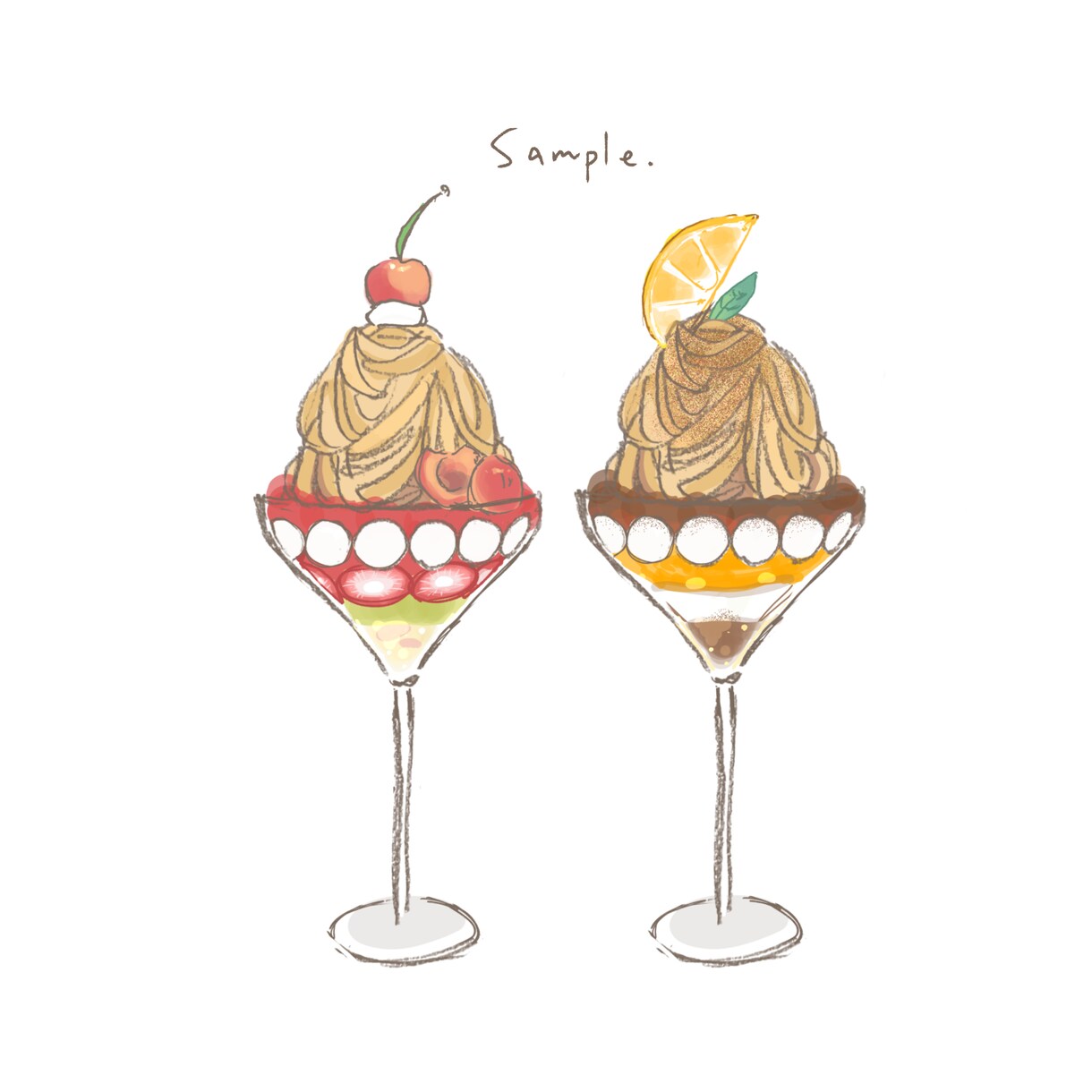 スイーツのイラスト描きます 【即納可能】メニューの挿絵におすすめな食べ物の絵を描きます イメージ1