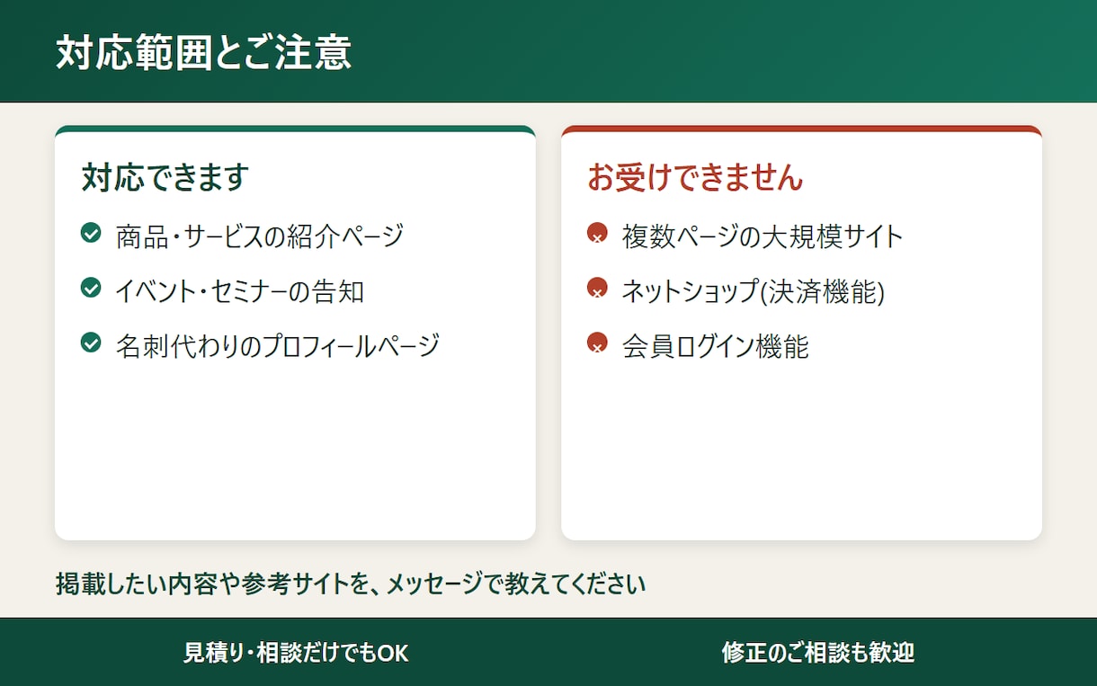 AI活用でLP・1ページHPを制作します 構成からご相談OK・修正1回込み・公開方法も案内 イメージ4
