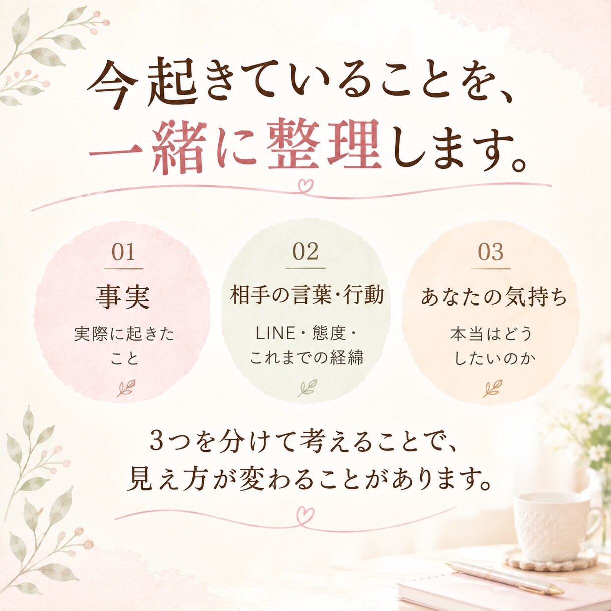 複雑な恋愛の悩みを一緒に整理します 誰にも言えない恋も、安心して話してください イメージ5