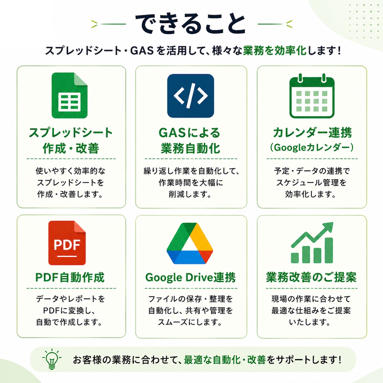 Googleスプレッドシート・GAS自動化します 手作業の負担を減らし、業務をもっと効率的にします。 イメージ2