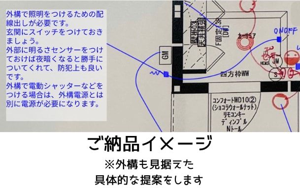 一級建築士夫婦が電気・設備図を提案診断します スイッチコンセント照明を使いやすく！後悔しない設備提案。 イメージ5