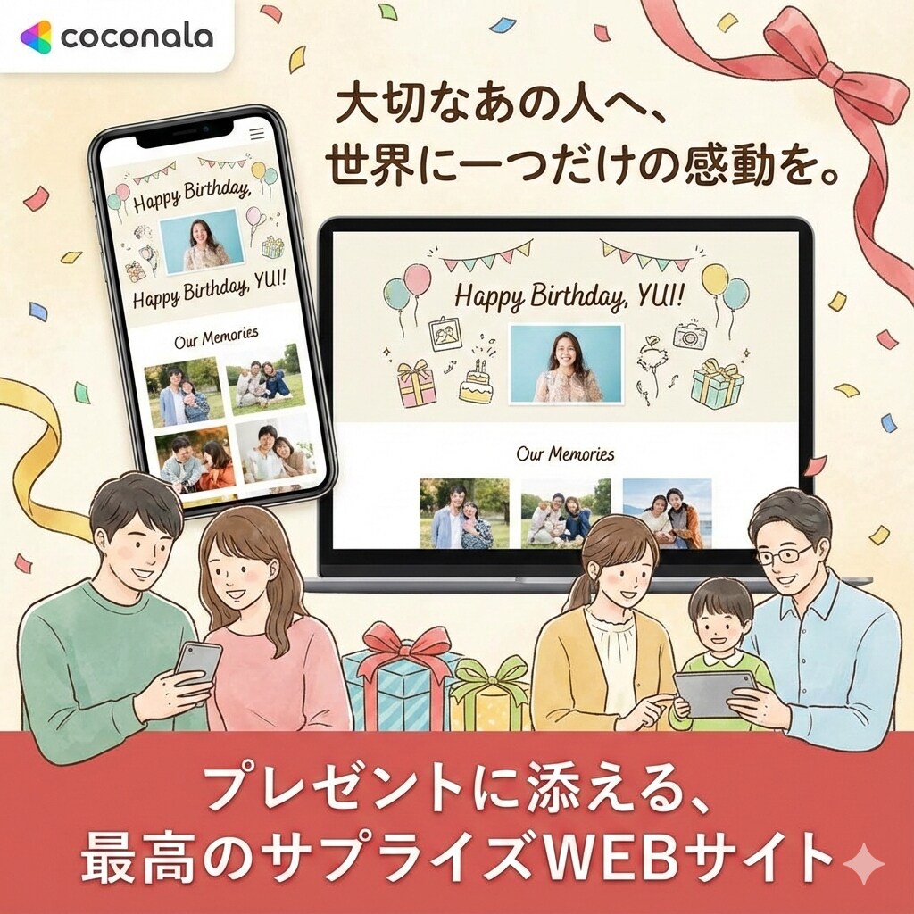 オリジナルWEBサイトで、サプライズお手伝いします 恋人や友人へのプレゼントで、WEBサイトを作成しませんか？ イメージ1