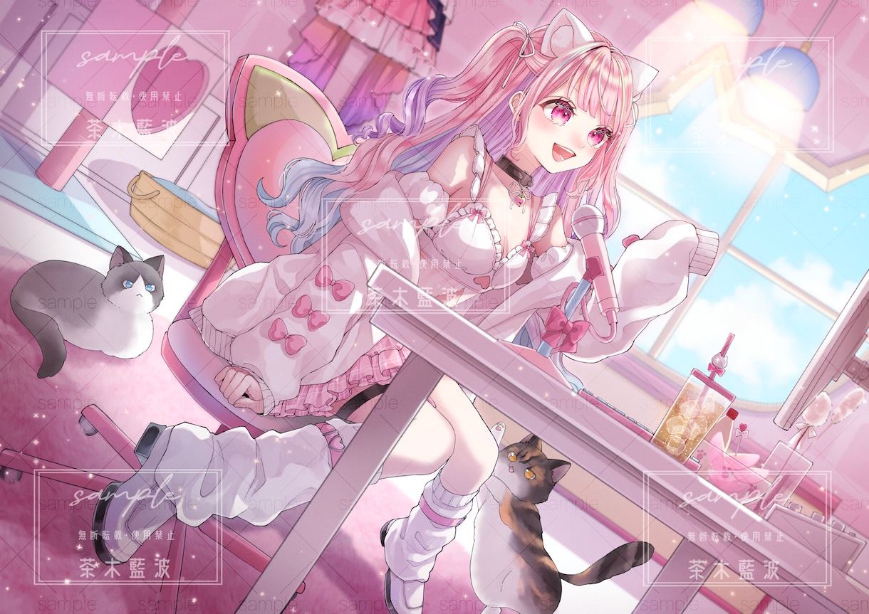 アイコン・歌ってみた・Live2D立ち絵等描きます ちびキャラや配信用イラスト等、幅広く制作しています！ イメージ6