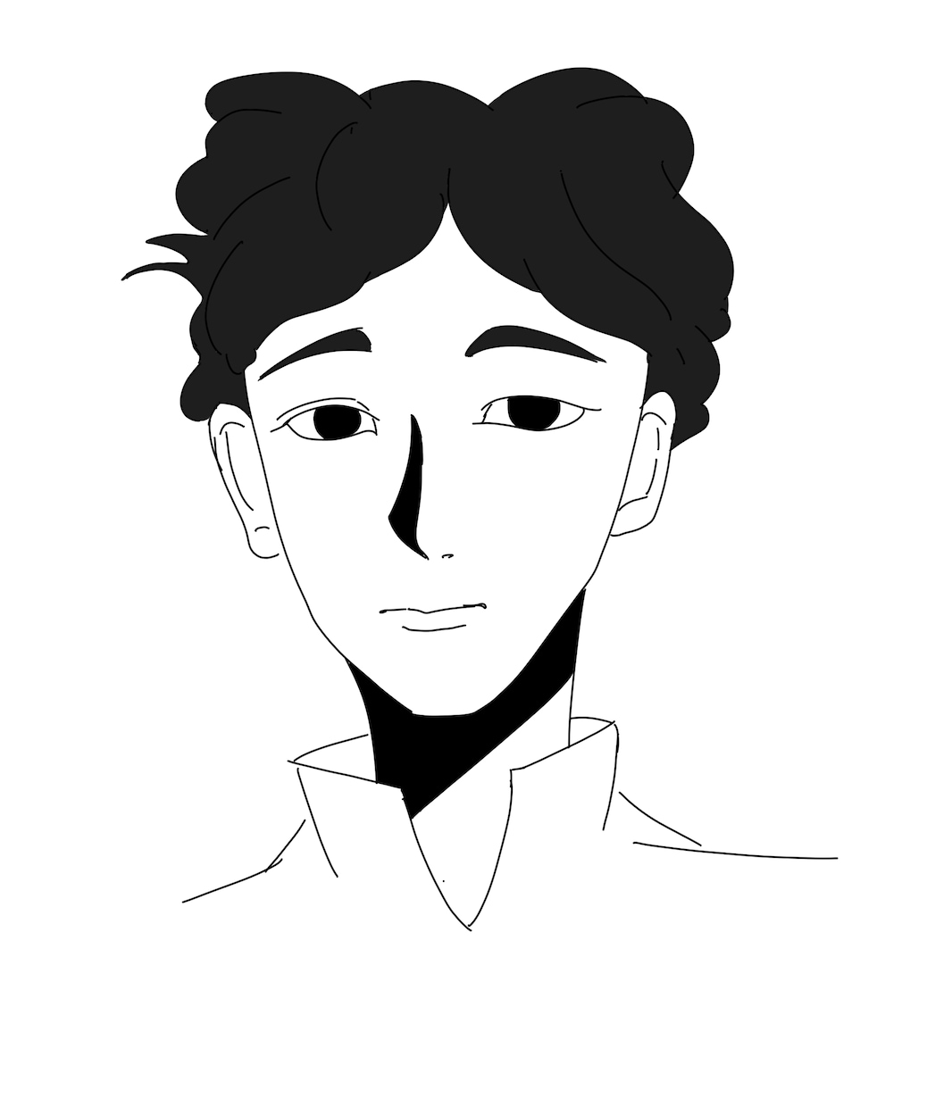 白黒二色で似顔絵イラストを描きます シックなアイコンを制作できます。 イメージ1