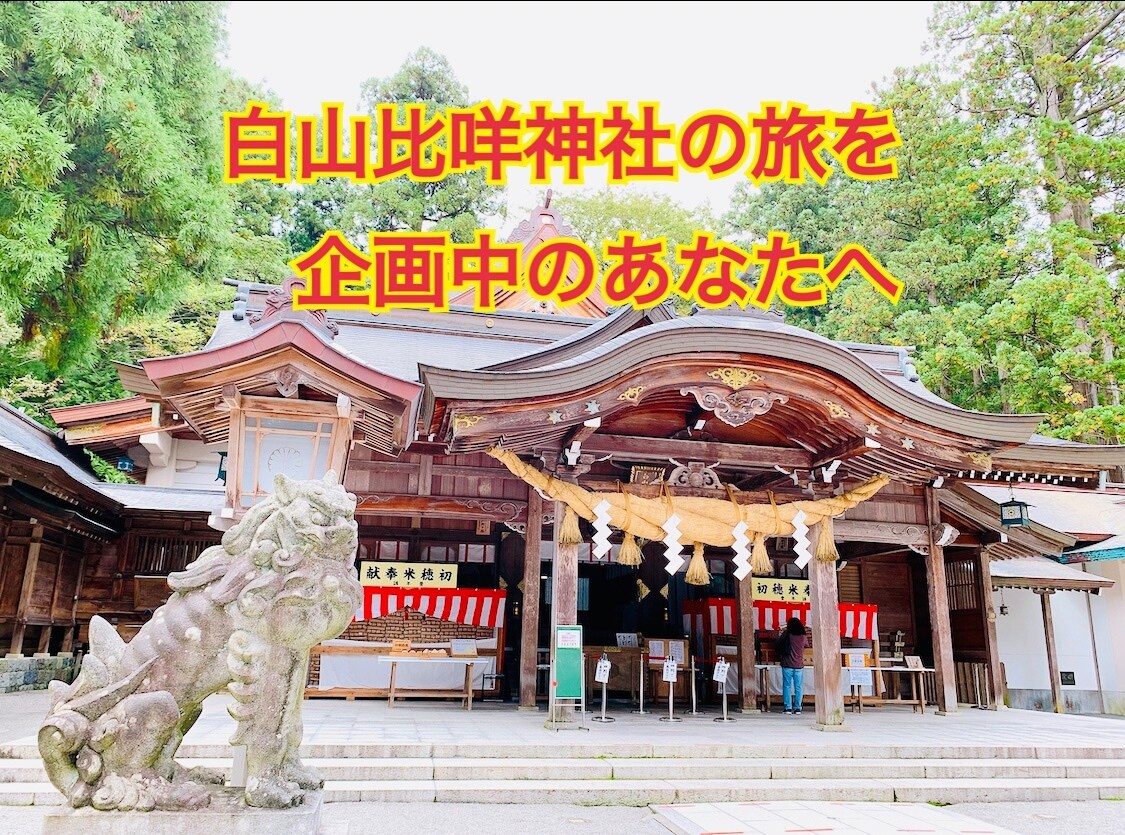 白山比咩神社についてなんでもお答えします 〜近隣観光、アクセス、美味しいお店、素敵なお宿など〜 イメージ1