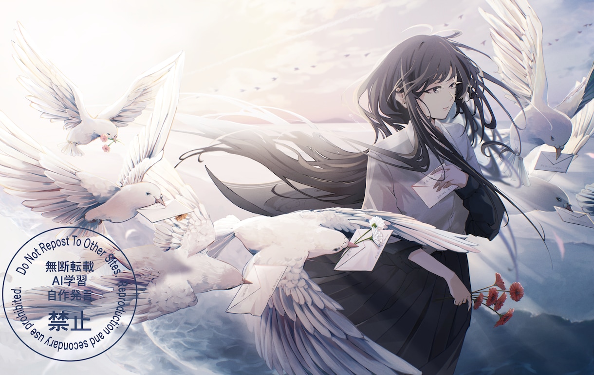 綺麗な世界観のイラストを制作します 空気感と背景に拘る儚いイラストをMVや表紙などにぜひ！ イメージ3