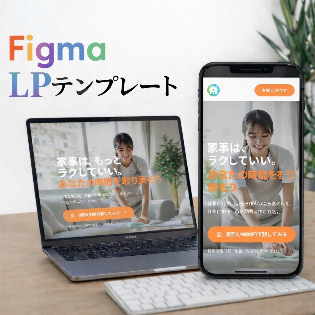 家事代行LPテンプレ(Figma)販売します 予約が取れる構成設計　そのまま使えるLP設計 イメージ1