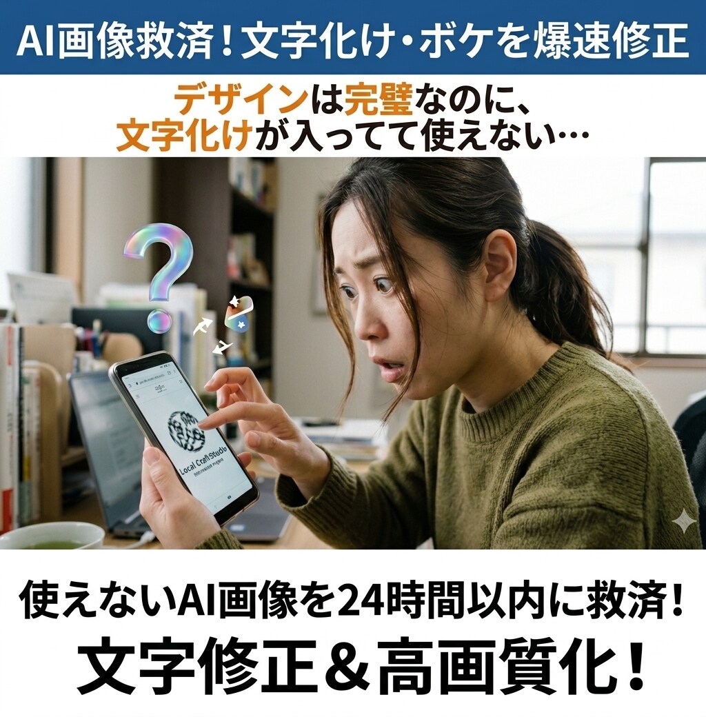 AI画像救済！文字化け・ボケを爆速修正します 使えないAI画像を24時間以内に救済！文字修正＆高画質化！ イメージ3