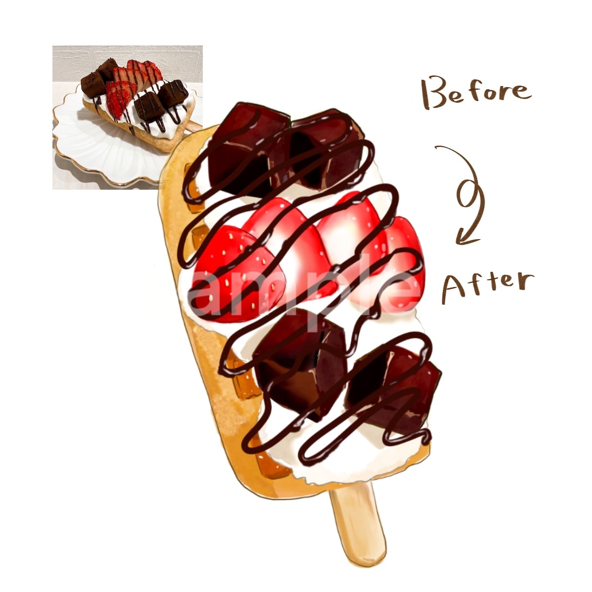 商用可！美味しそうな食べ物イラスト描きます リアルタッチで実際より美味しく見える食べ物イラスト描きます♪ イメージ8