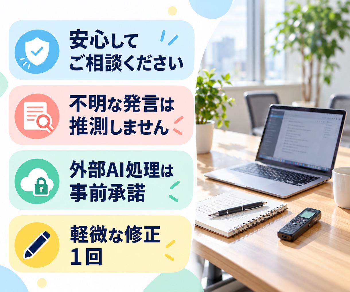 録音から要点のわかる議事録を作成します 決定事項・担当者・期限を整理｜WordとPDFで納品 イメージ5