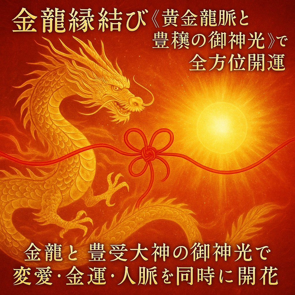 金龍縁結び黄金龍脈と豊穣の御神光で全方位開運します 金龍と豊受大神の御神光で恋愛・金運・人脈を同時に開花 イメージ1