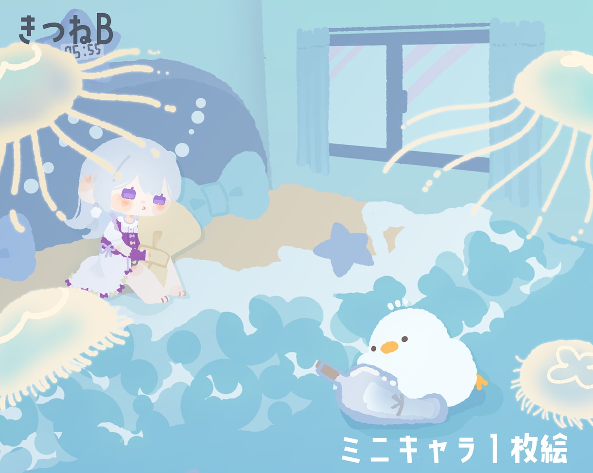優しい雰囲気や絵本のような一枚絵を制作します ふんわりとした世界や絵本みたいなイラストがお好きな方へ。 イメージ1