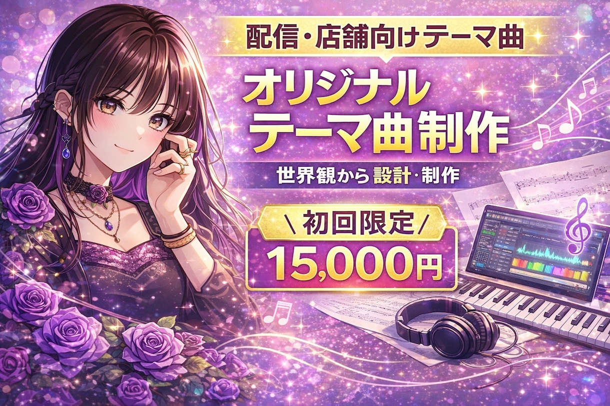 インフルエンサー・店舗向けテーマソング制作します 世界観設計から動画納品まで一括対応 イメージ1