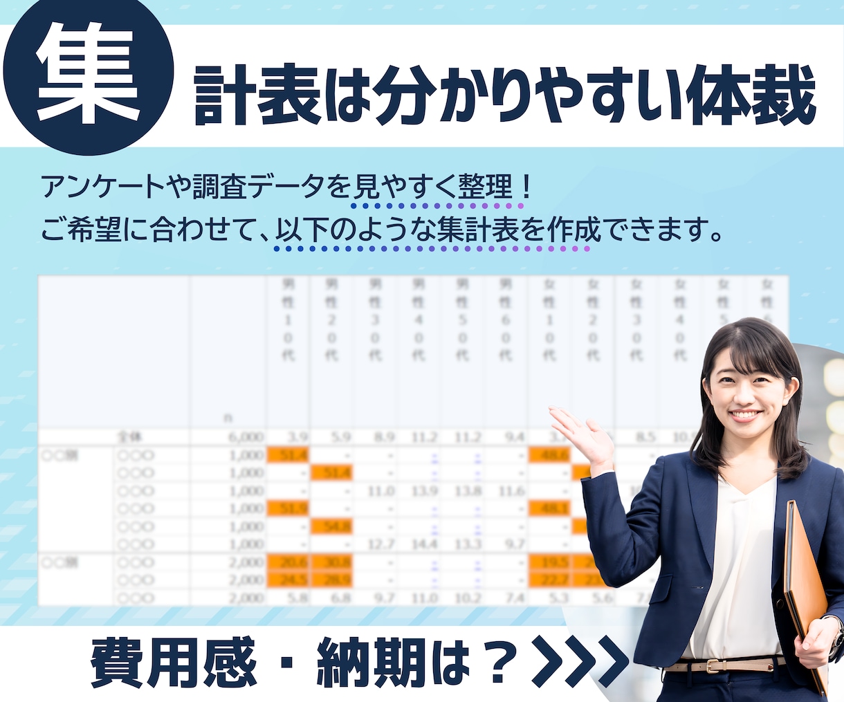 アンケート調査の集計（GT表・クロス集計）承ります アンケート調査の集計（GT表・クロス集計表）お任せください！ イメージ3