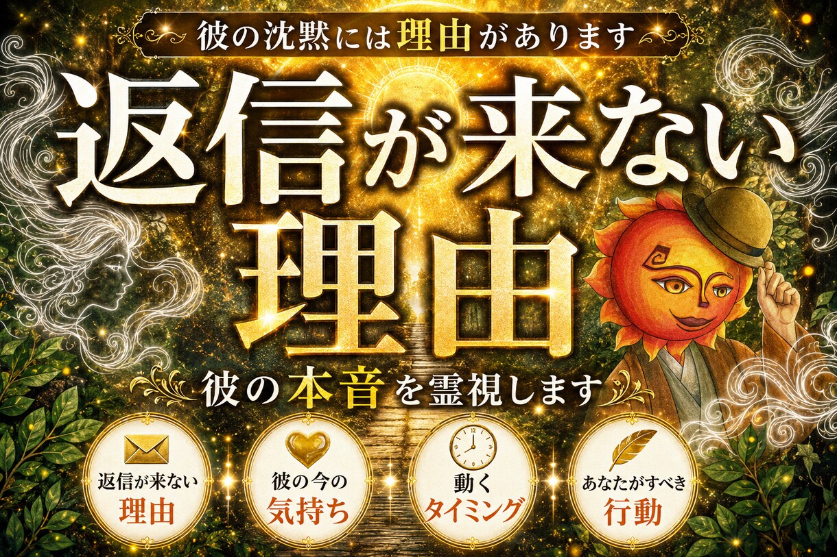 大好きな彼からの返信が来ない理由を霊視します 既読スルーの彼の本音と返信を待つ不安に寄り添います イメージ1