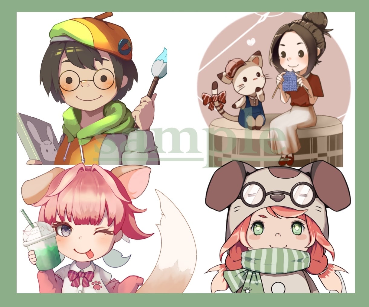あなたの特徴を取り入れたデフォルメキャラを描きます オリジナルキャラをSNSのアイコンやプレゼント！商用利用〇！ イメージ2