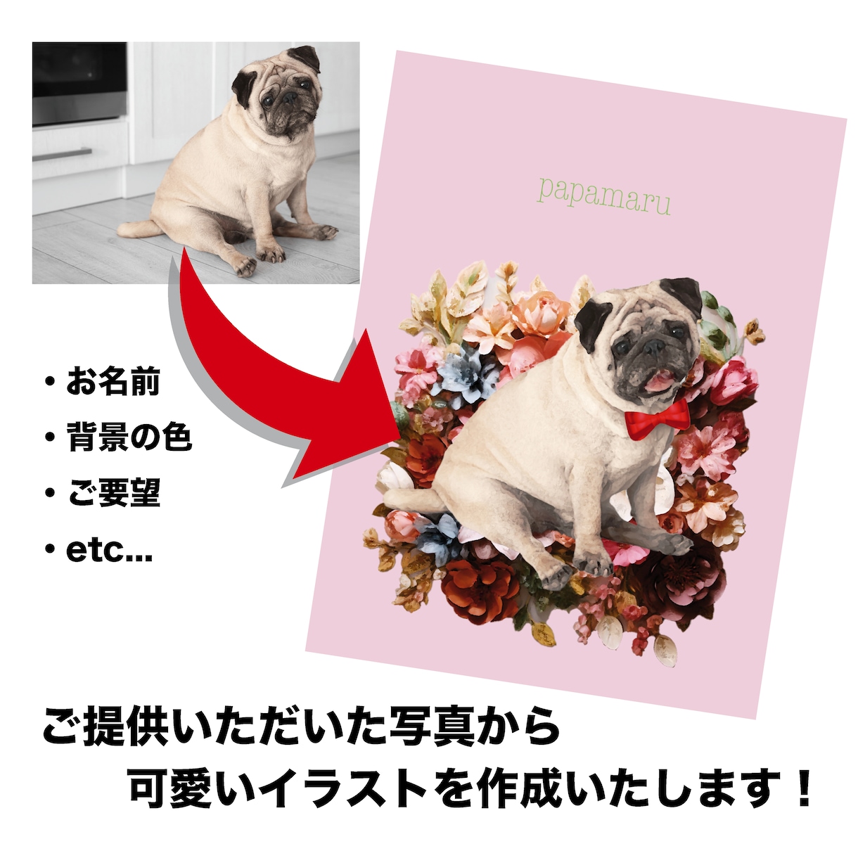 お家のアイドル（ペット）をデジタルイラストにします 携帯の待ち受けやSNSアイコンにおすすめ★ イメージ3