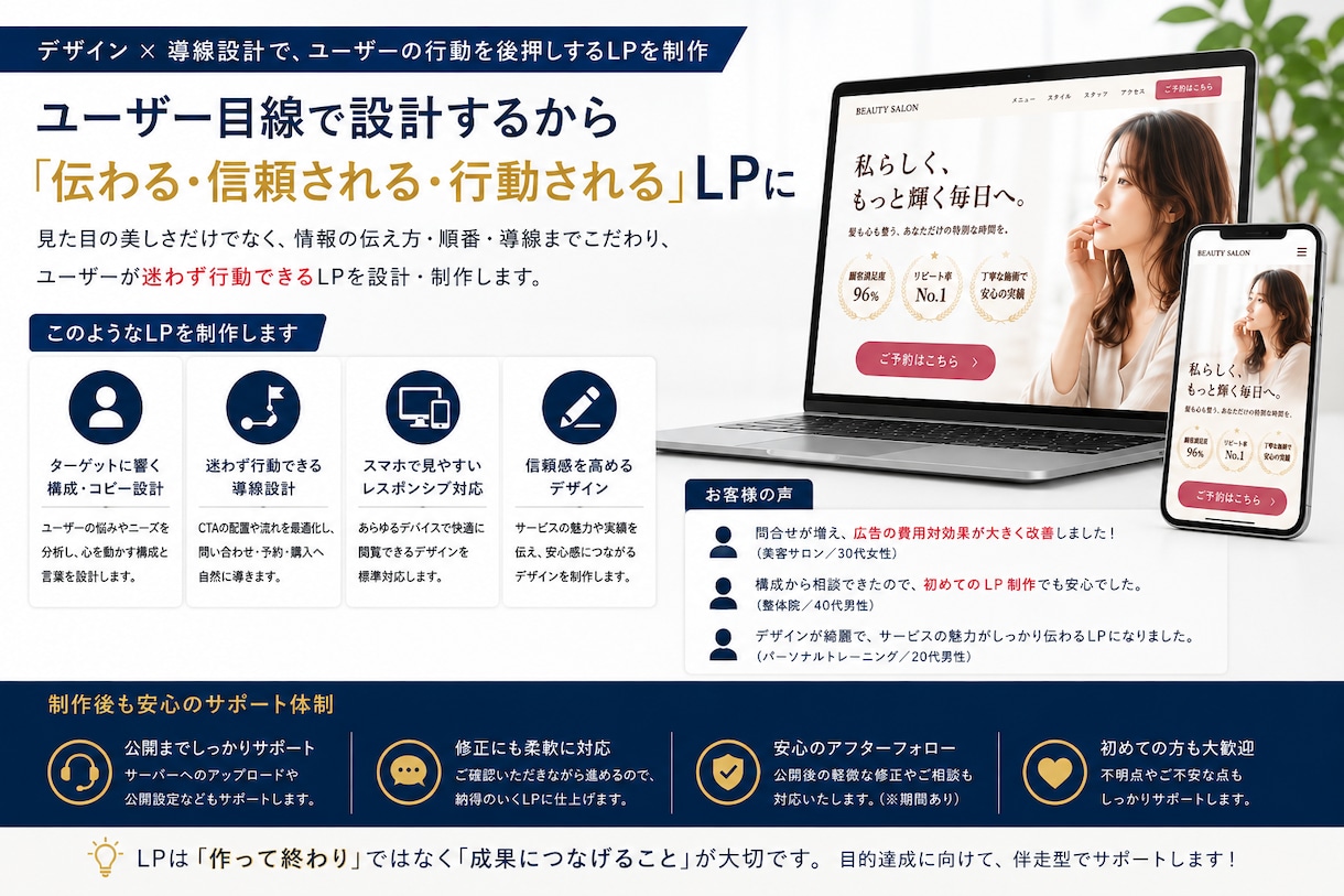 売れないLPを分析して改善します 構成・デザイン・導線まで成約目線で設計します イメージ4