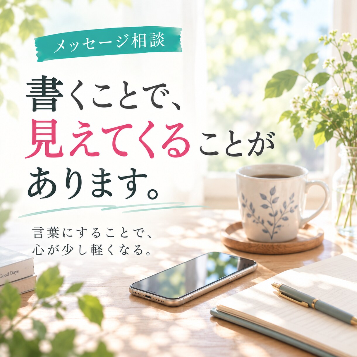 50代からの不安をメッセージで一緒に整理します まとまらない気持ちも、文字にすると見えてくる イメージ2