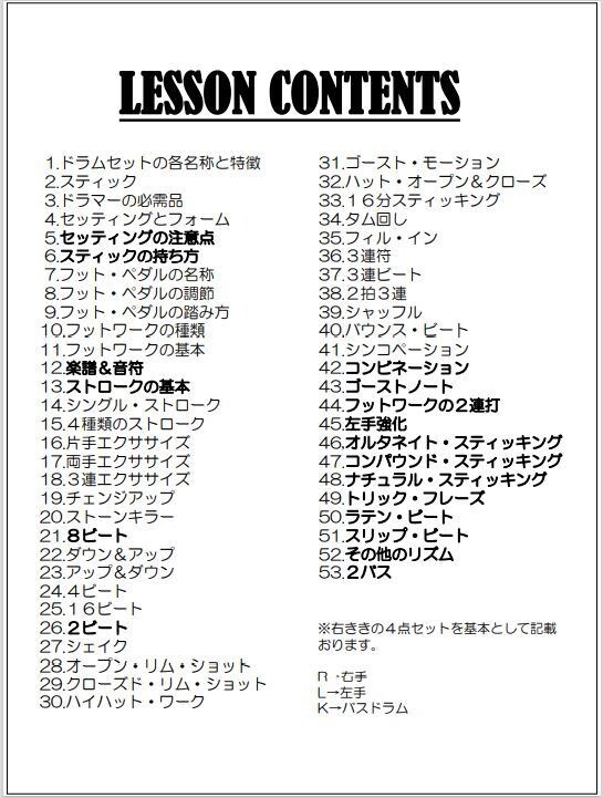 一から始めるドラム！教則テキストを販売致します 新発見！108ページ、53項目、約980パターン掲載！ イメージ2