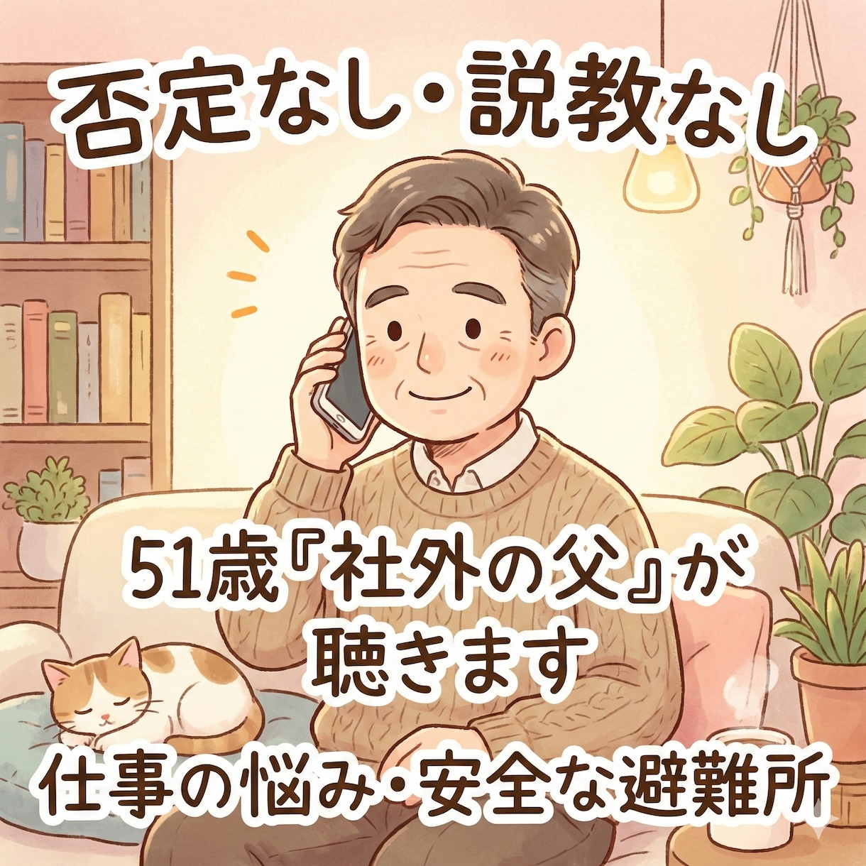 社外の父。51歳経営者が仕事の悩み聴きます 上司や家族に言えない本音の避難所。秘密厳守で聴きます。 イメージ1